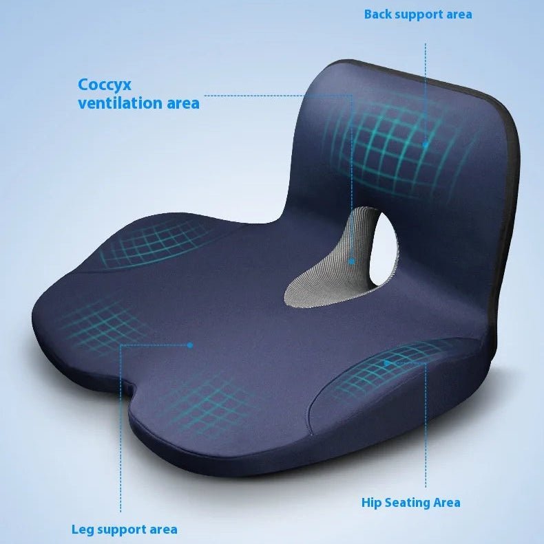 Ergonomisches Sitzkissen aus Memory-Schaum | L-Form für Becken und Taille | Rutschfest | ComfortEase