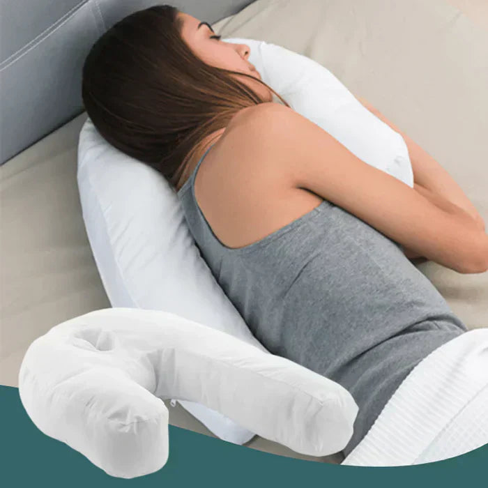 Ergonomic side sleeper pillow made of hypoallergenic material