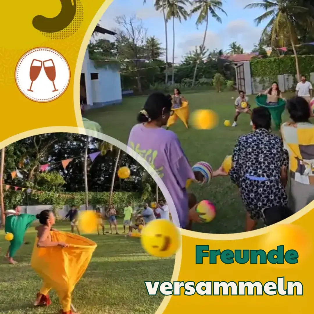 Lustiges Outdoor-Spielset mit Riesenhosen und Ballspiel