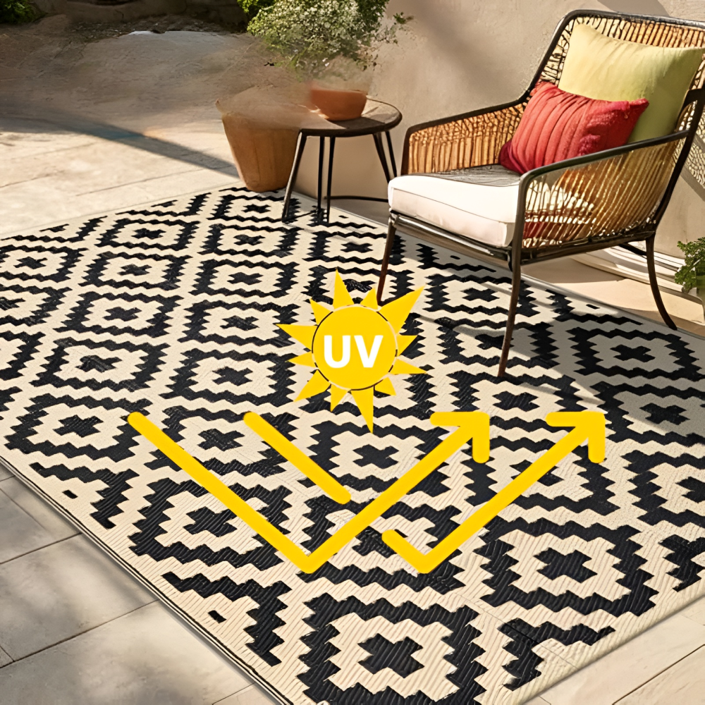 Wendete Rutschfeste Outdoor-Teppich – UV-beständig für Terrasse