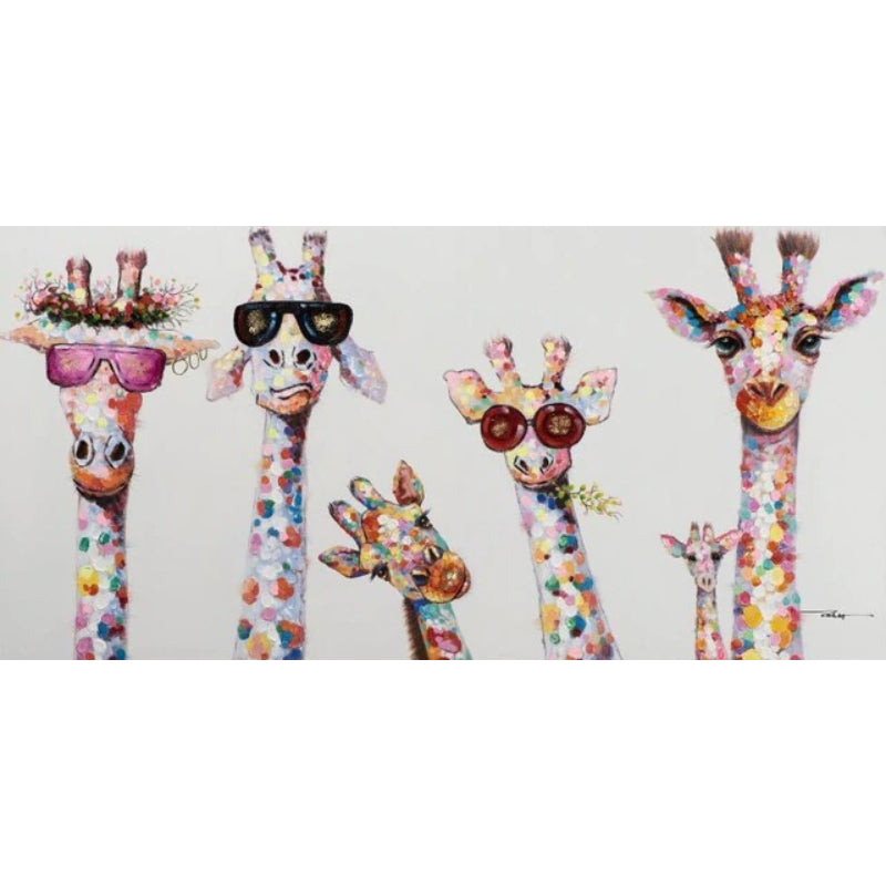 Bunte Giraffen - Stilvolle Wandkunst auf Leinwand
