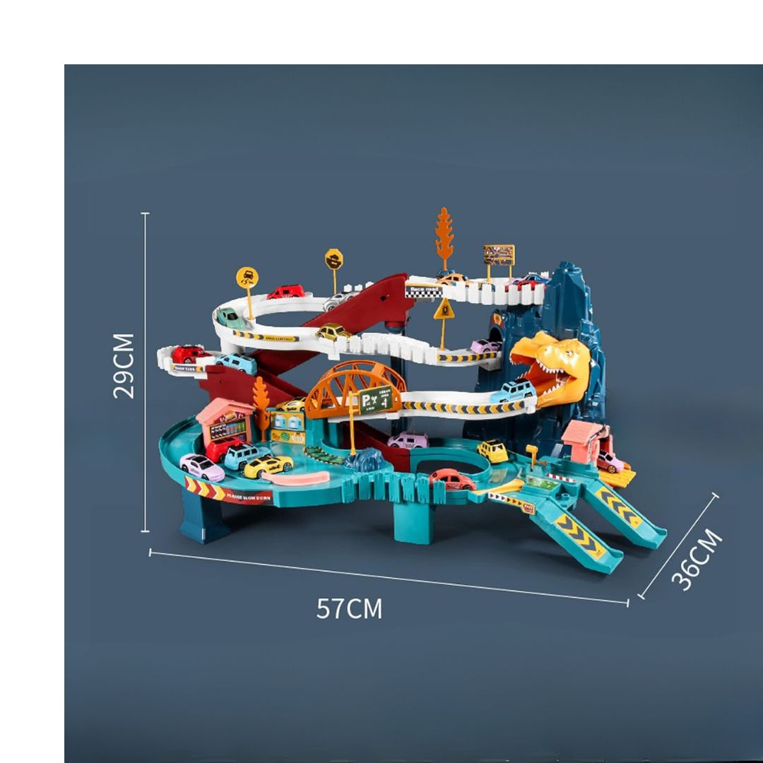 Spielset mit Fahrzeug und Dinosaurier-Bergstraße