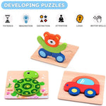 Montessori-Puzzle mit Tieren zur Förderung der Feinmotorik