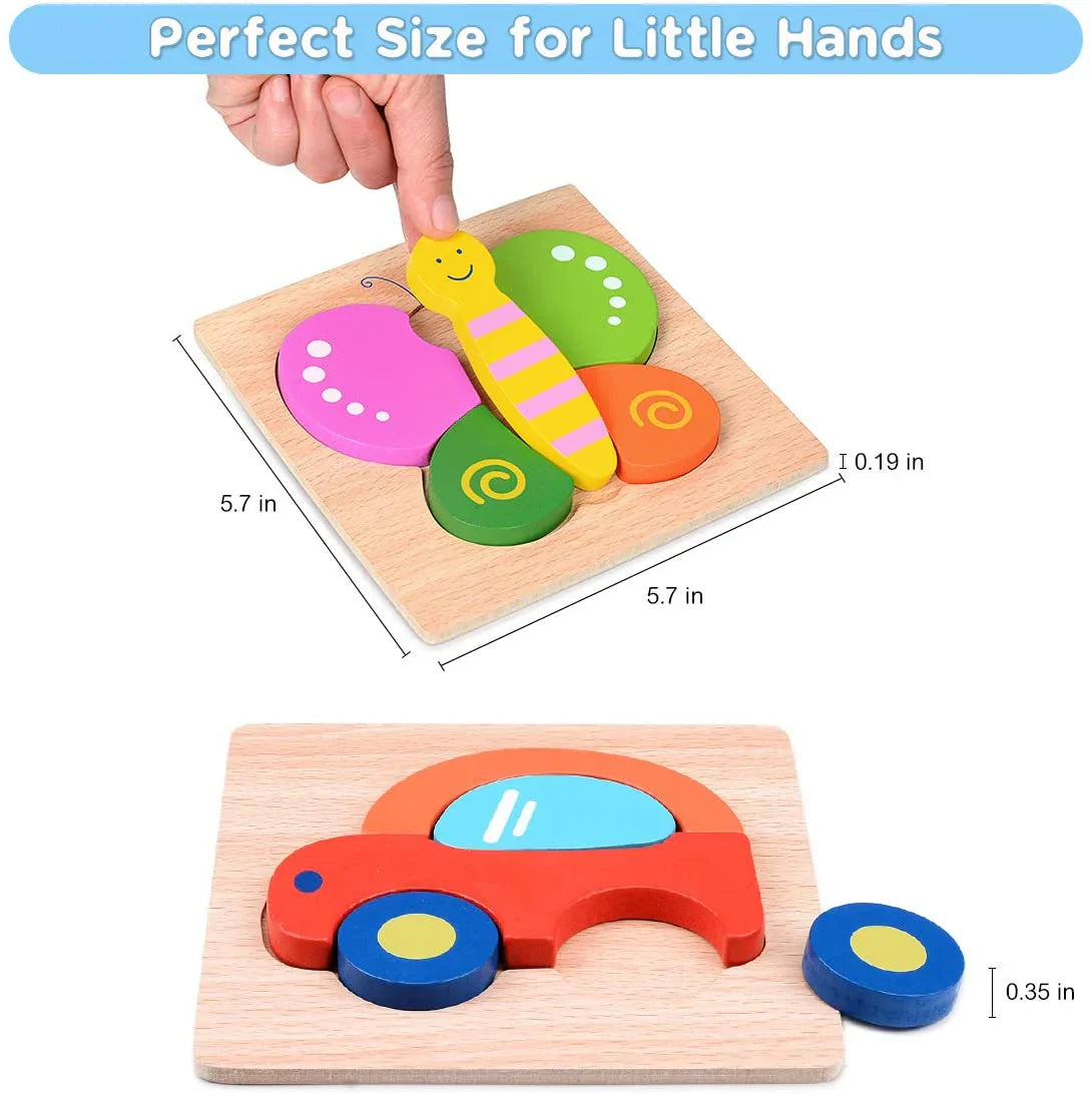 Montessori-Puzzle mit Tieren zur Förderung der Feinmotorik