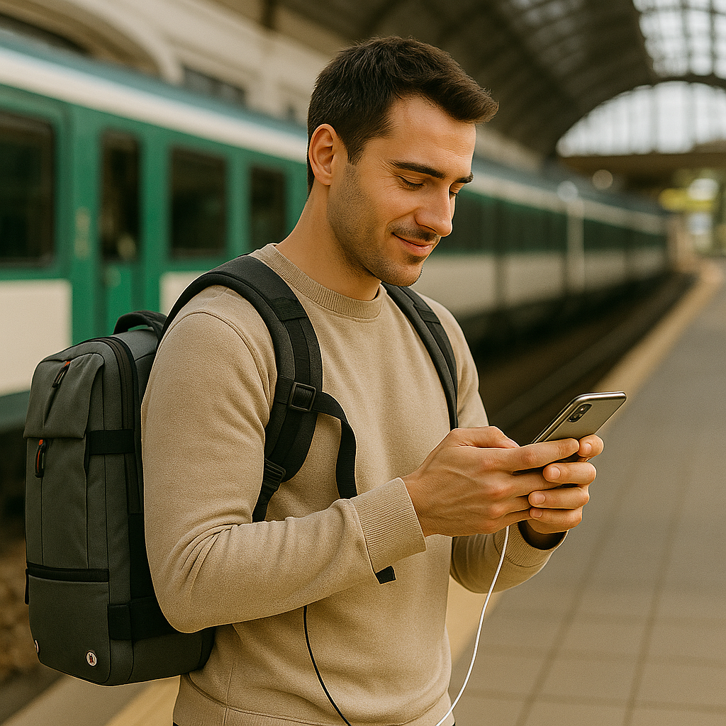 Wasserdichter Kompressionsrucksack mit USB-Anschluss für Handgepäck – Packlite Slim