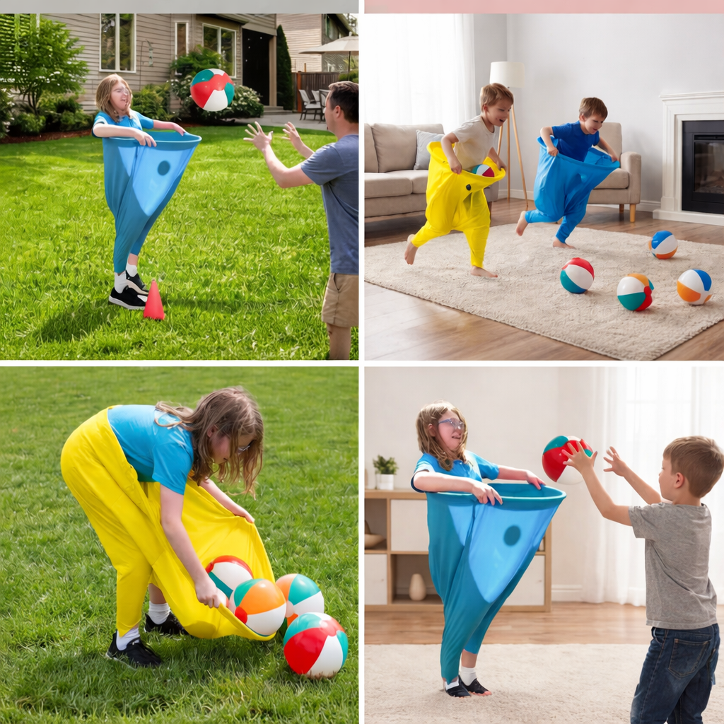 Aktives Wurfspiel mit Clown-Hose für die ganze Familie