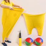 Aktives Wurfspiel mit Clown-Hose für die ganze Familie