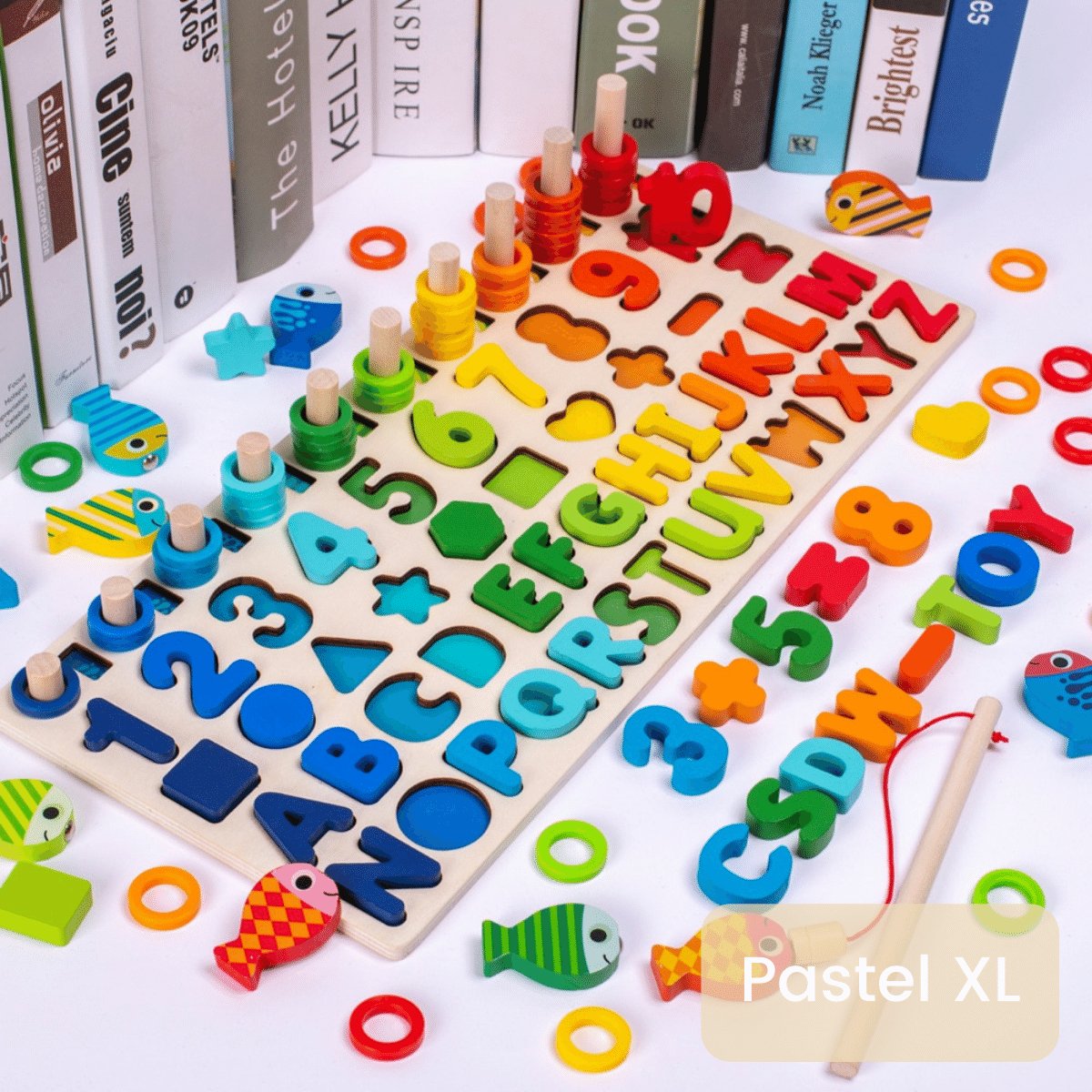 Pastel XL - Wooden Toy Set for Creative Education with Letters and Numbers