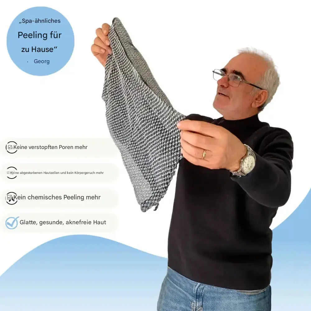 1+1 GRATIS | Sanftes Peeling-Duschhandtuch mit Silberionen