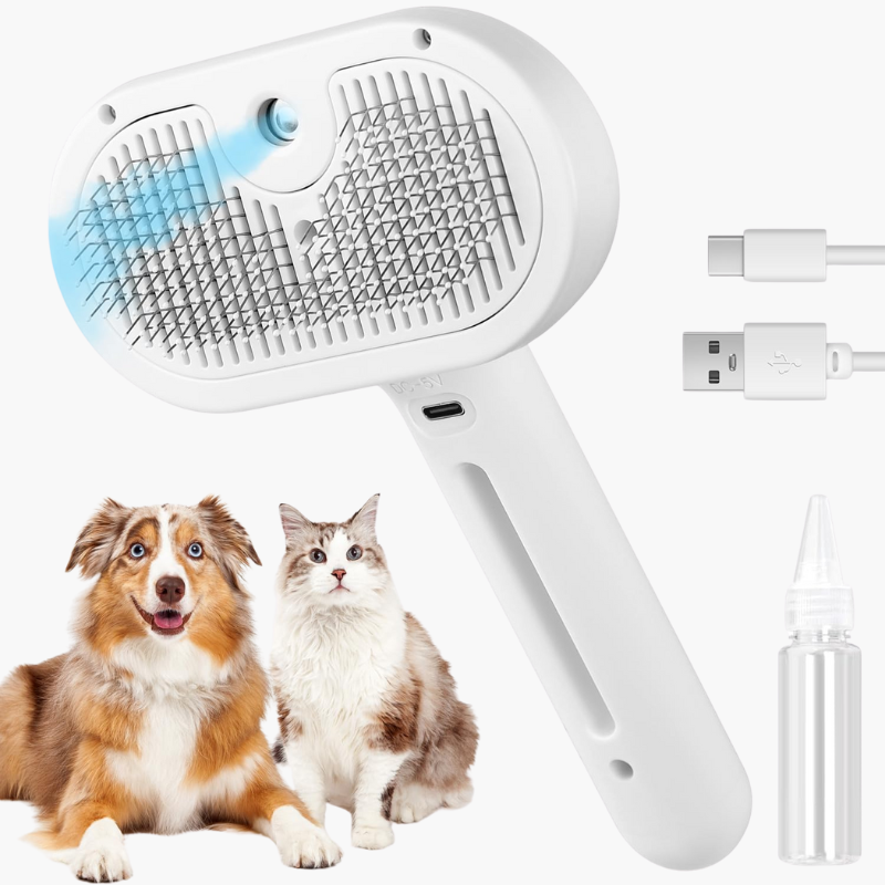 Innovative Pflegespraybürste für Haustiere - Selbstreinigend