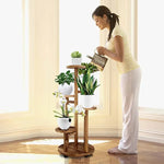 Versatile Pine Wood Plant Holder in Modern Style