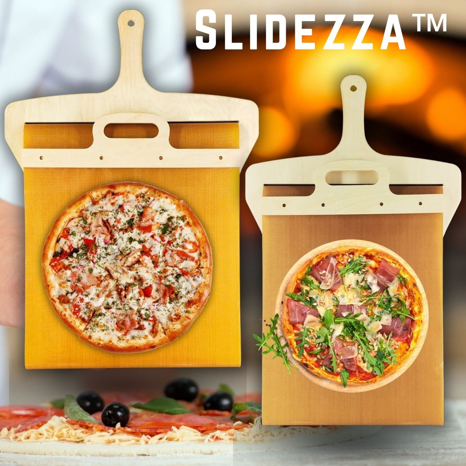 Pizzaheber mit gleitendem Mechanismus – sicher und sauber