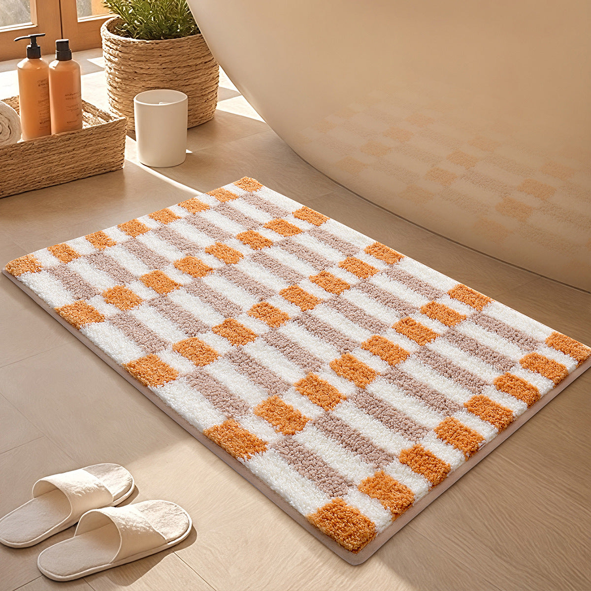 Elegant bathroom mat - non-slip and easy-care for maximum comfort
