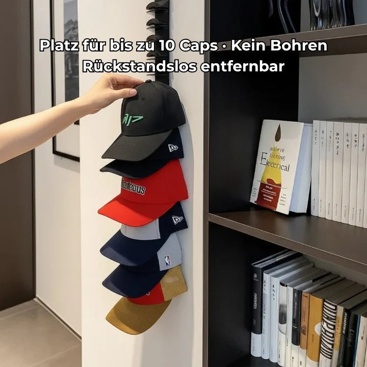 Wandhalterung für Kappen – Platz für 10 Kappen, immer griffbereit