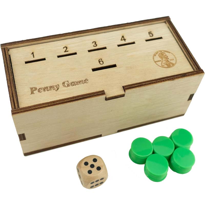 Playful Fun Box - Wooden Penny Game for Social Evenings