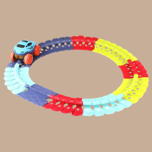 Flexibles Rennbahnset – Kreatives Bauen für Kinder