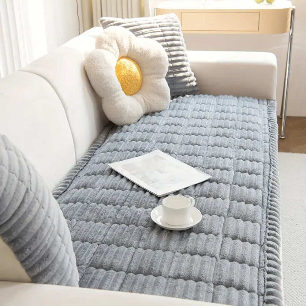Luxurious sofa cover made of thick plush material
