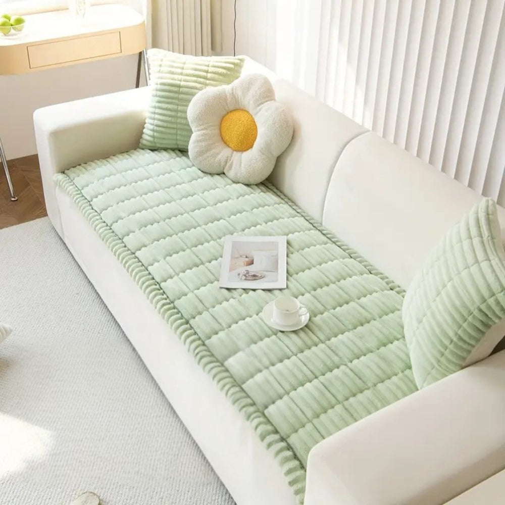 Luxurious sofa cover made of thick plush material