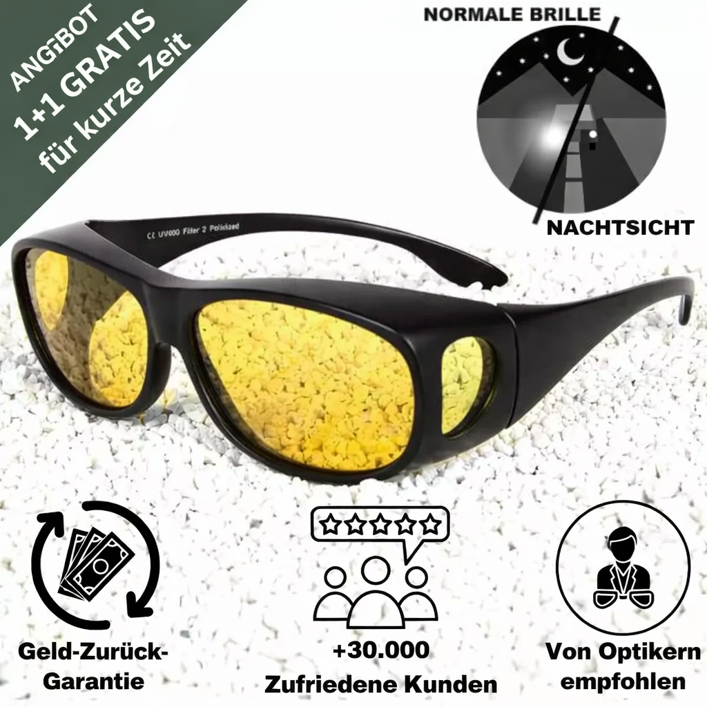 Nachtbrille für sicheres Fahren | Blendfreies Sehen bei Nacht | Klarer Blick