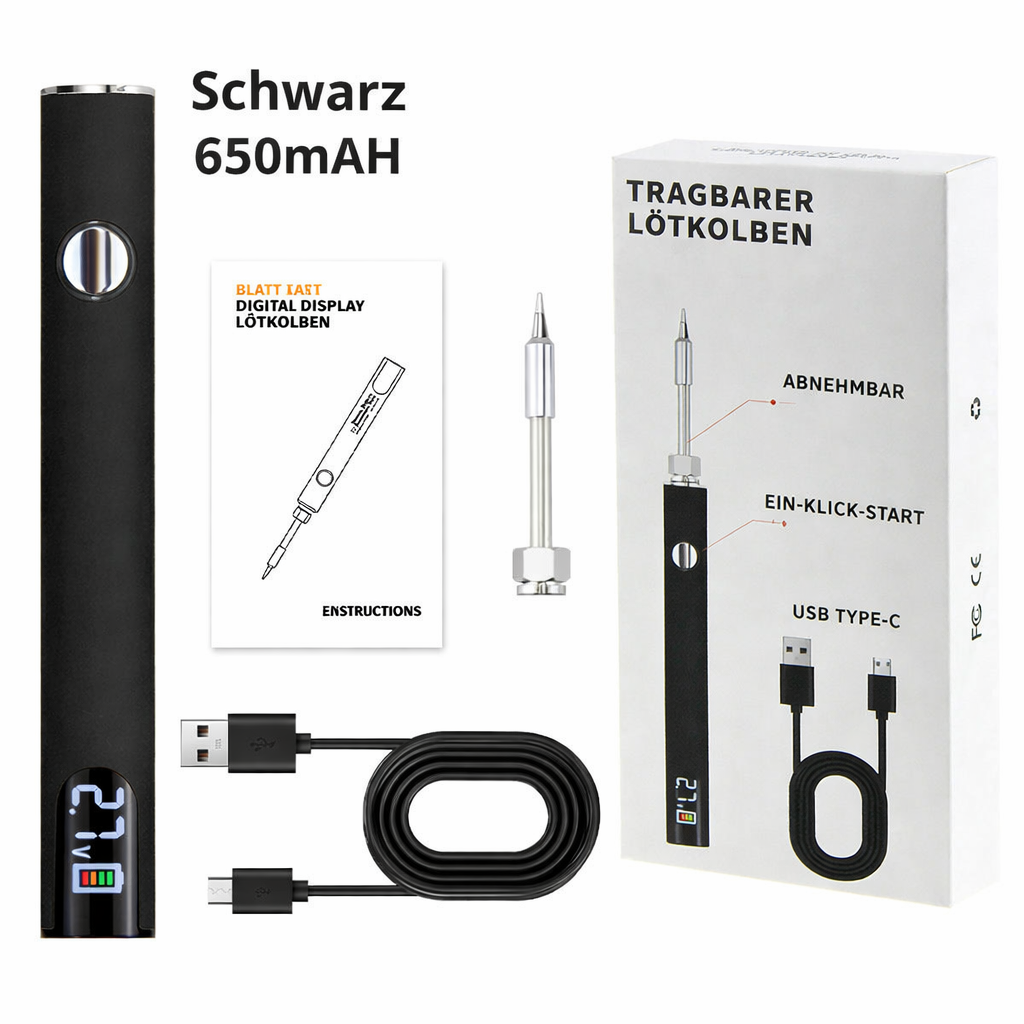Kompakter Lötkolben mit USB-Anschluss und Display