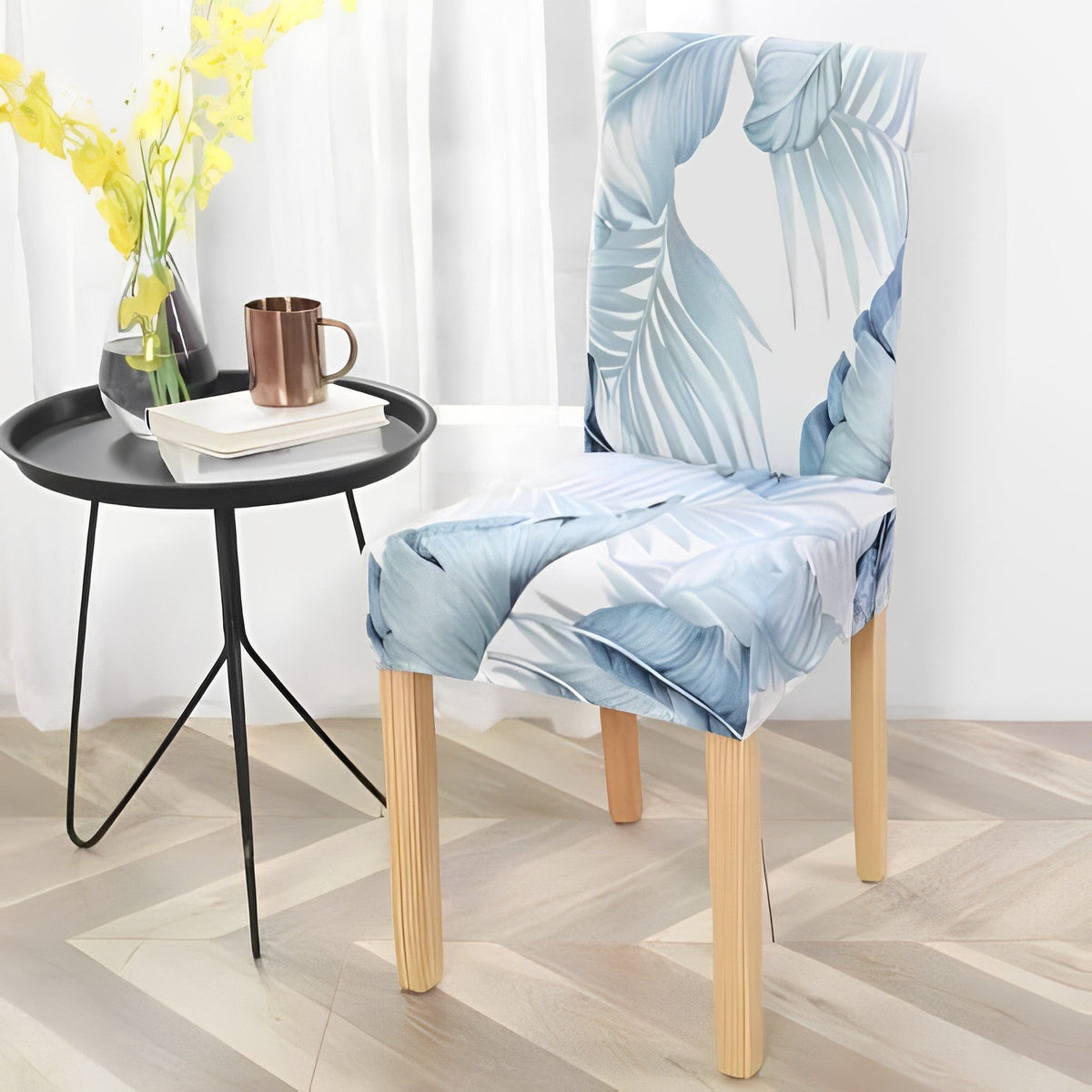 Elegant chair covers made of high-quality stretch material for dining rooms
