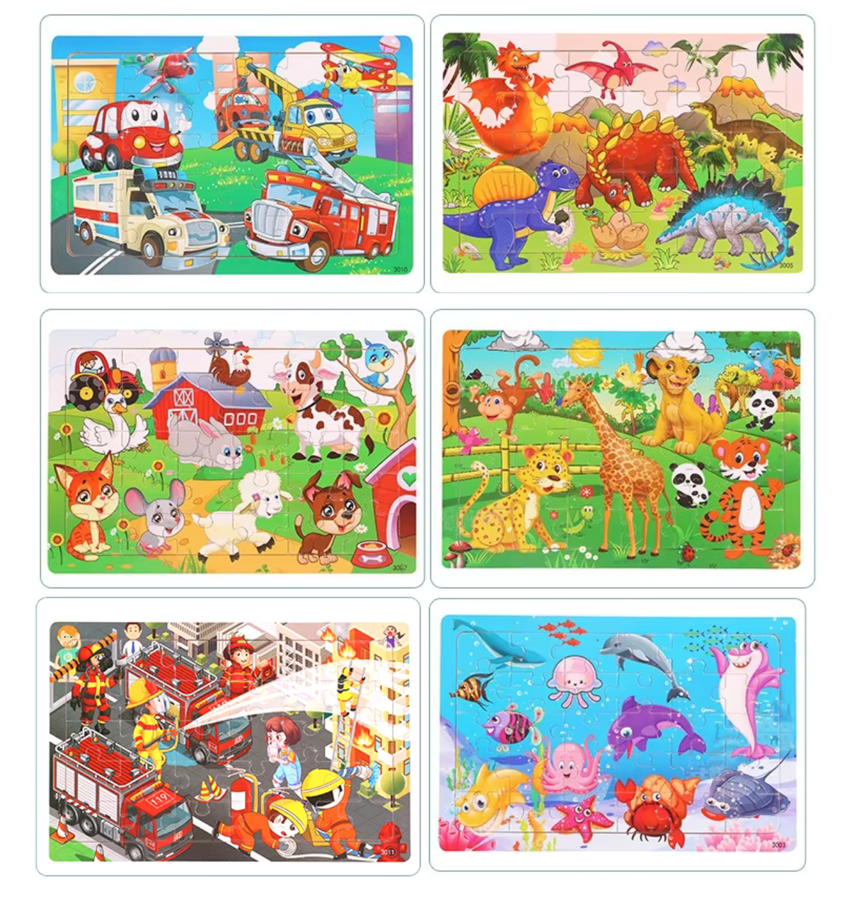 Set of 6 Puzzles for Preschoolers