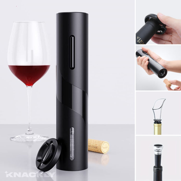 Automatic Wine Opener VinoEase | Elegant Corkscrew with Rechargeable Battery | High-Quality Materials for Effortless Cork Removal