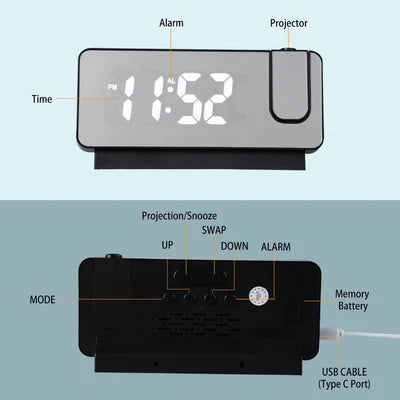 Projection alarm clock for a perfect start to the day