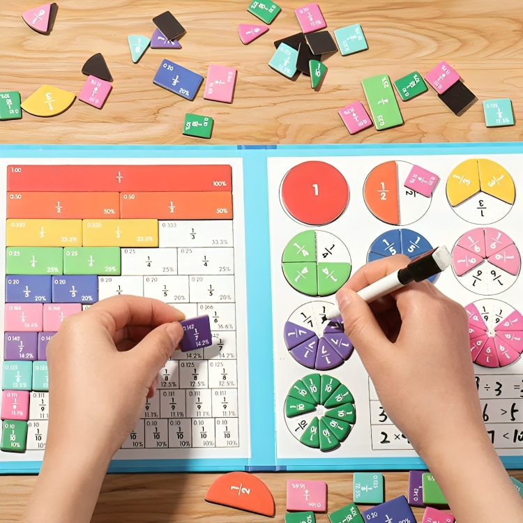 Magnetisches Bruchpuzzle Buch für kinderleichtes Lernen