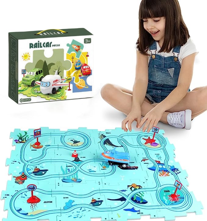 PuzzleRacer - Creative Car Playset for Kids