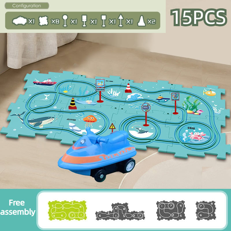 PuzzleRacer - Creative Car Playset for Kids