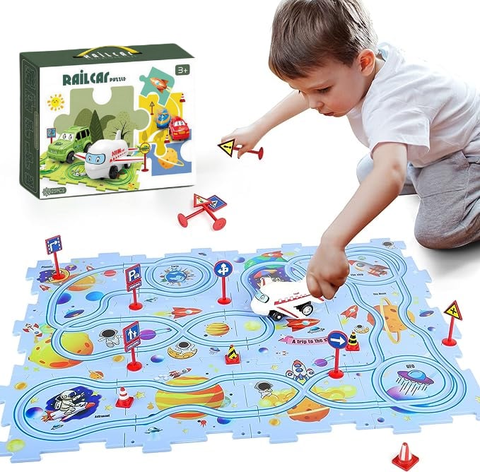 PuzzleRacer - Creative Car Playset for Kids