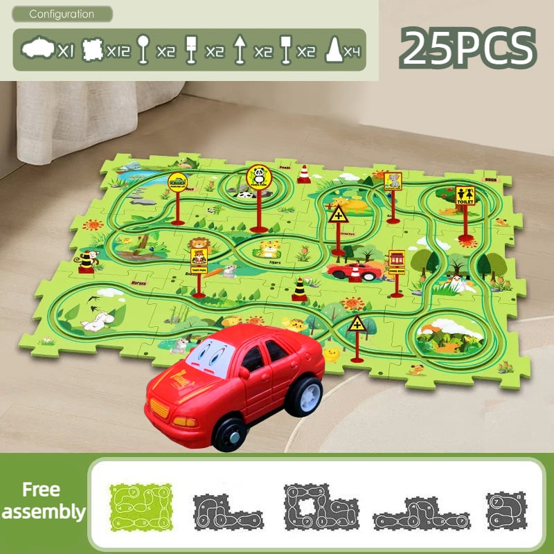 PuzzleRacer - Creative Car Playset for Kids