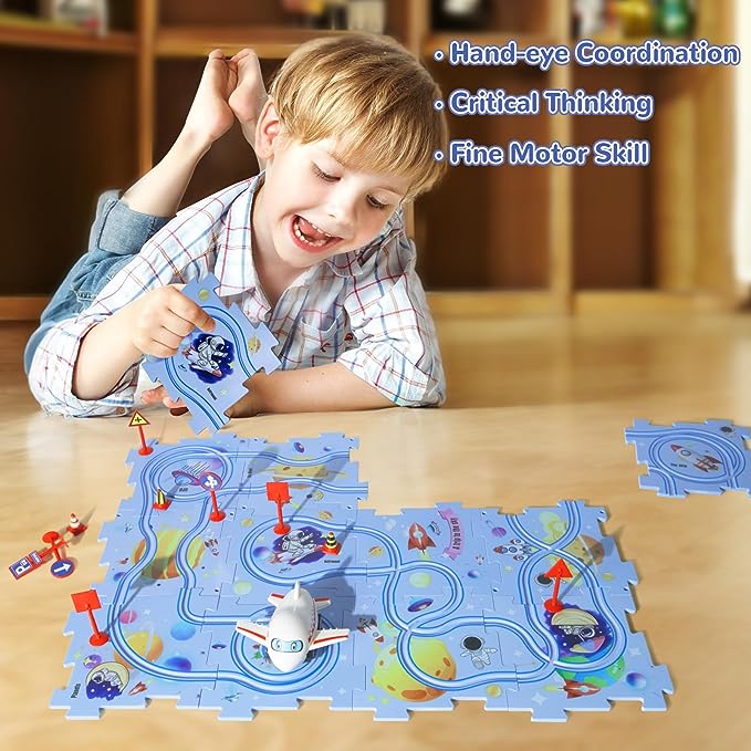 PuzzleRacer - Creative Car Playset for Kids