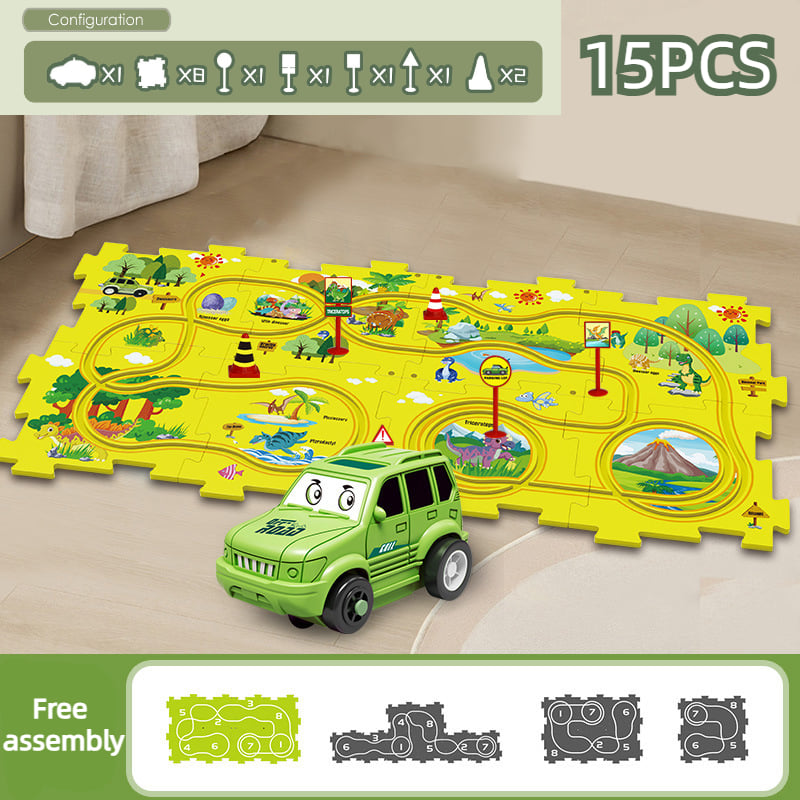 PuzzleRacer - Creative Car Playset for Kids