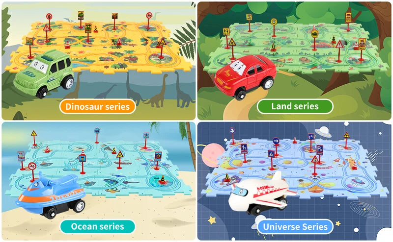 PuzzleRacer - Creative Car Playset for Kids