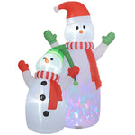 Aufblasbare Schneefamilie mit LED-Beleuchtung und Ventilator – 240 cm Weihnachtsdekoration