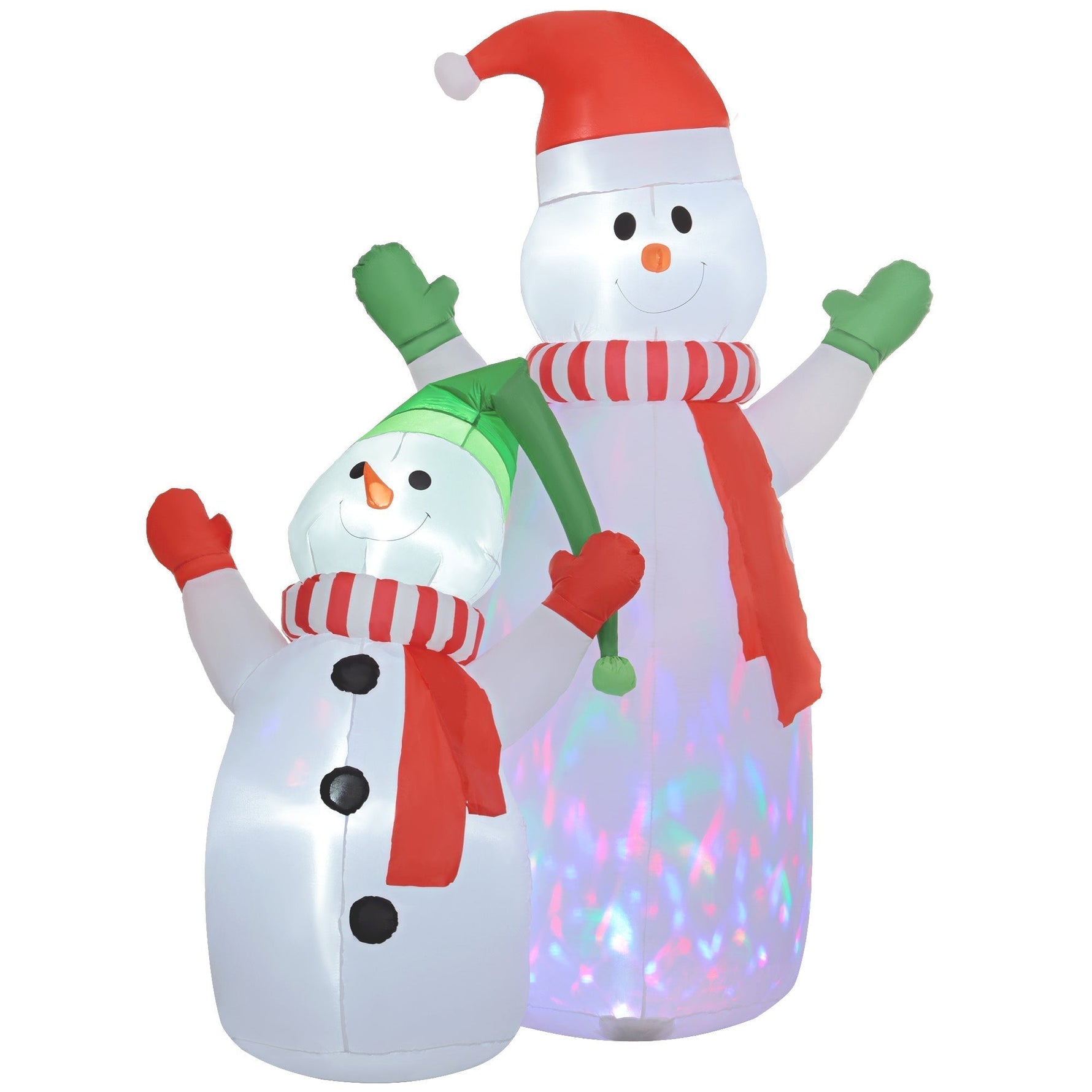 Aufblasbare Schneefamilie mit LED-Beleuchtung und Ventilator – 240 cm Weihnachtsdekoration