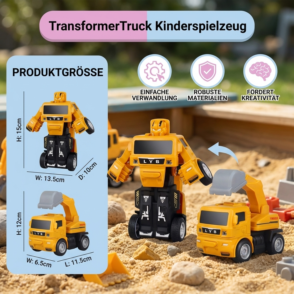 Spielzeug-Lkw für Kinder – Transformierbares Fahrzeug