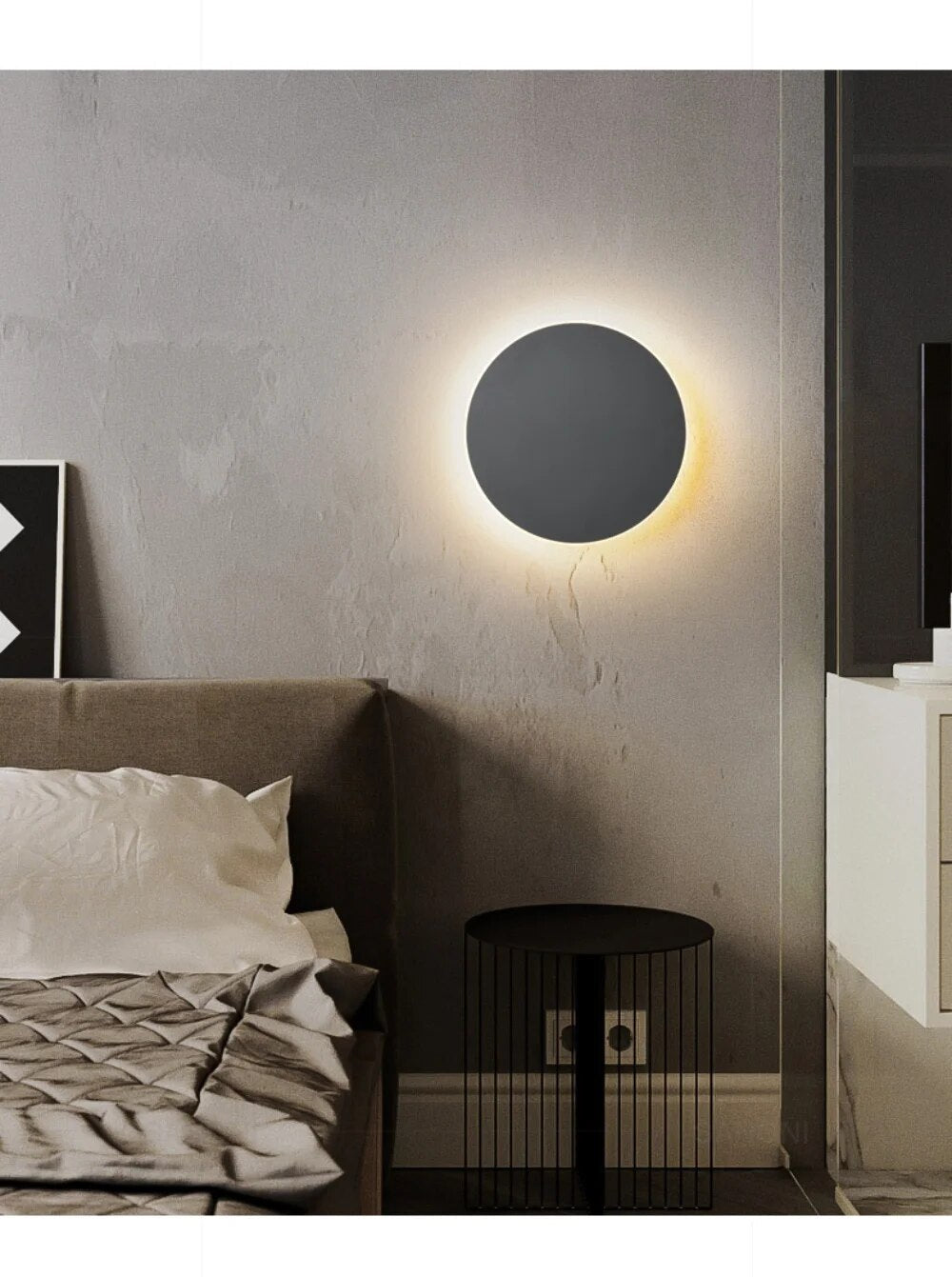 Runde Lumeo LED Wandleuchte – Dimmbar, 20/30 cm – Touch- und Sensorsteuerung