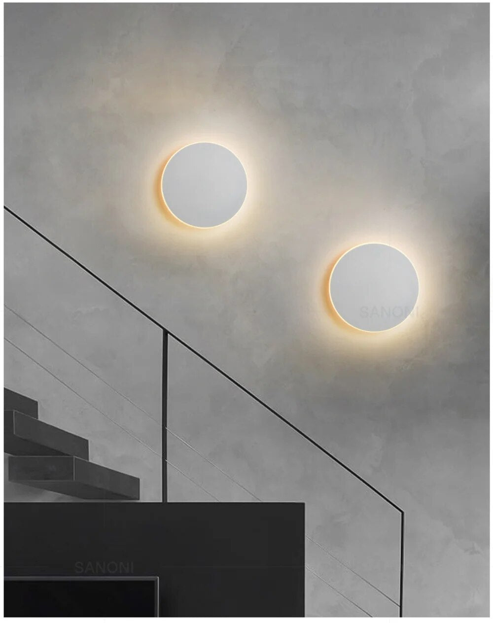 Runde Lumeo LED Wandleuchte – Dimmbar, 20/30 cm – Touch- und Sensorsteuerung
