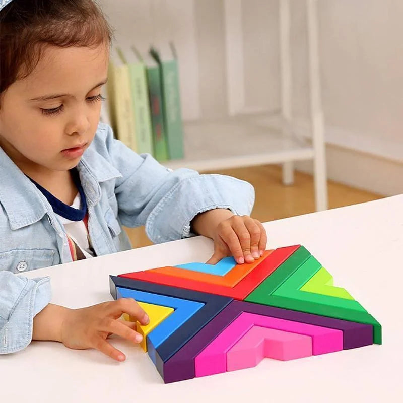 Colorful Wooden Rainbow Stacking Toy for Creative Children