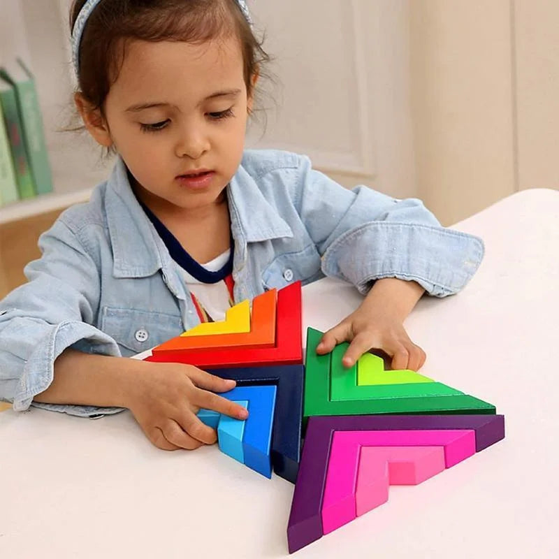 Colorful Wooden Rainbow Stacking Toy for Creative Children