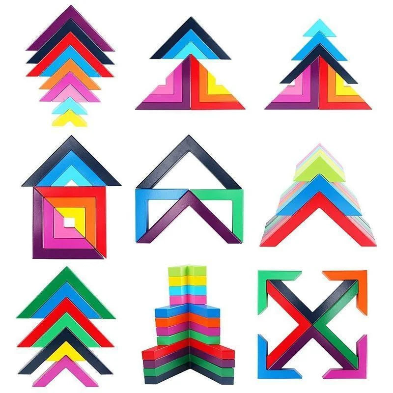 Colorful Wooden Rainbow Stacking Toy for Creative Children