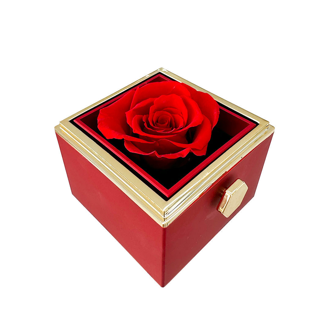 Geschenkset mit Rose und Herzanhänger – Ewige Rose mit verstecktem Liebe-Anhänger