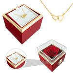 Geschenkset mit Rose und Herzanhänger – Ewige Rose mit verstecktem Liebe-Anhänger