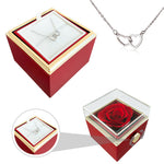 Geschenkset mit Rose und Herzanhänger – Ewige Rose mit verstecktem Liebe-Anhänger