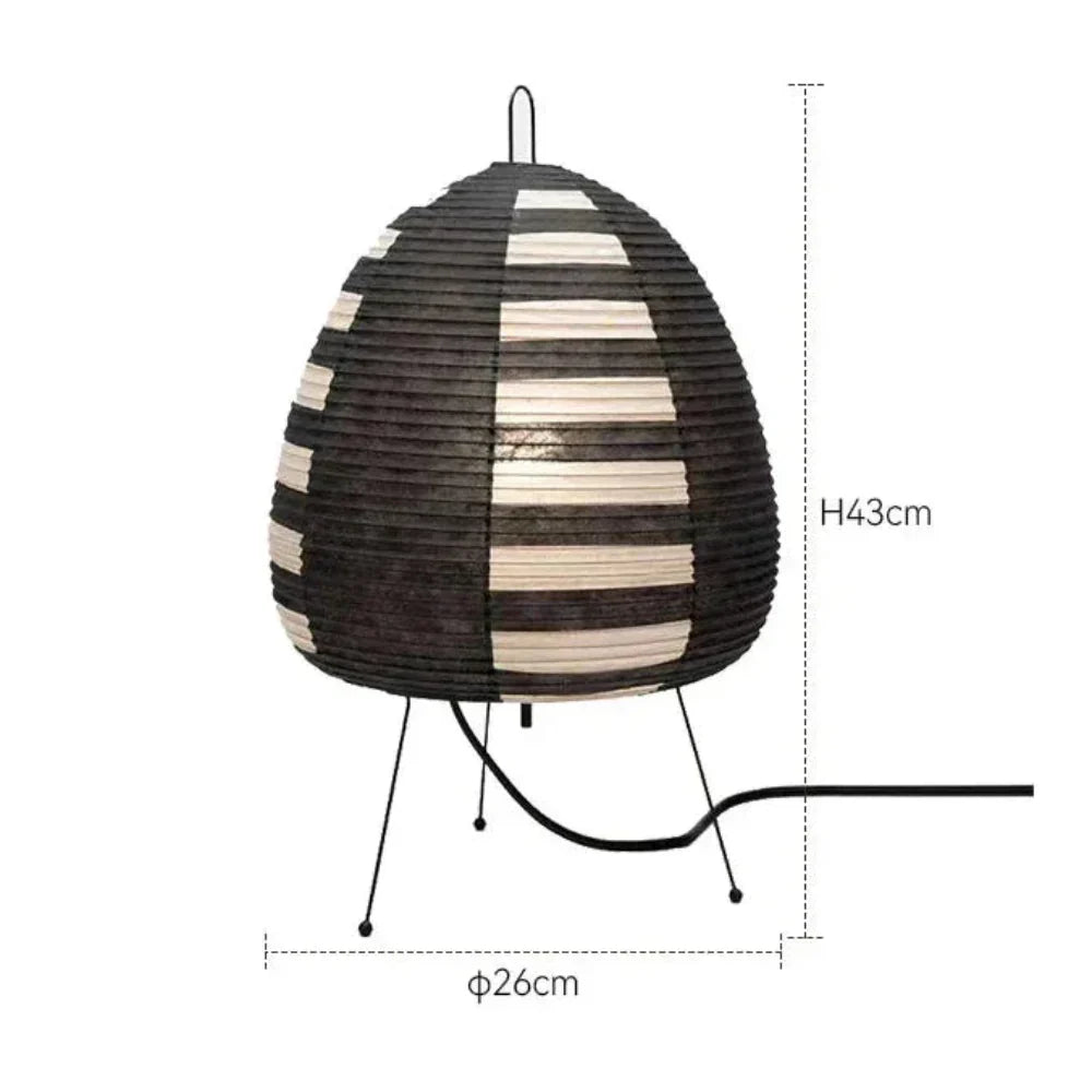 Elegante Reispapierlampe | Japanische Tischlampe für Gemütlichkeit