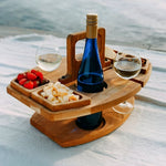 Kompakter Klapptisch für Picknick mit Wein- und Snackfächern