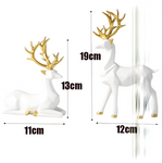 Geometrisches Rentier Figuren Set – Moderne 2-teilige Harz Dekoration